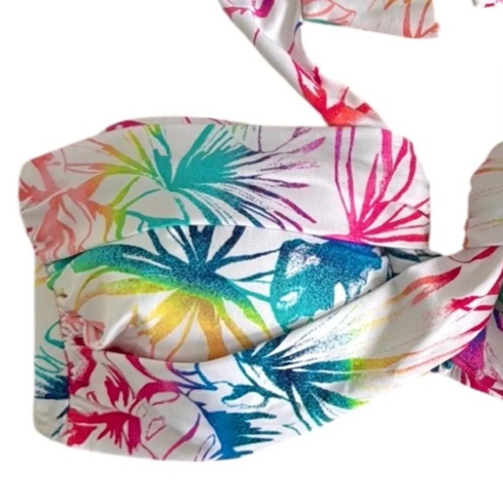 NWOT Tommy Bahama Rainbow Fronds Halter Bandeau Top